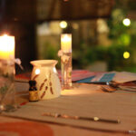 candles and table